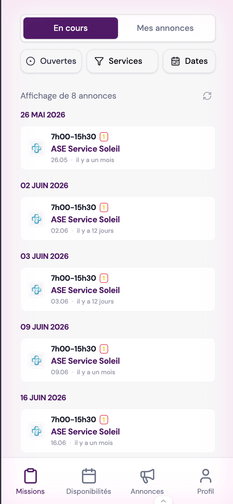 Le Pool mission list preview