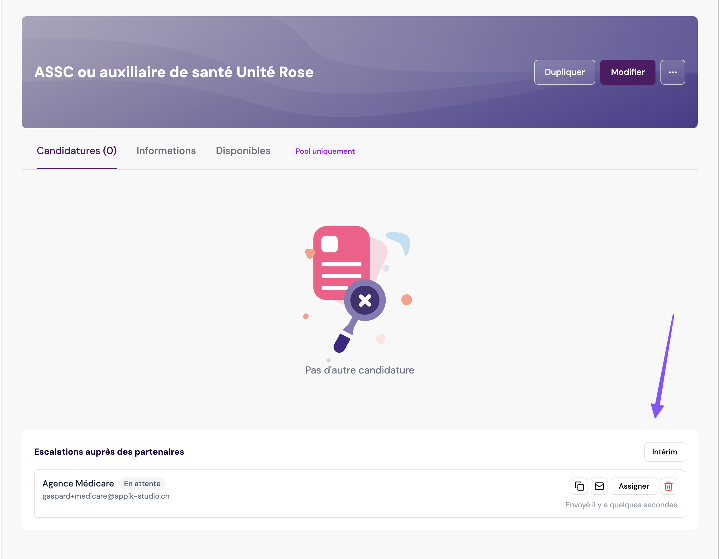 Escalades auprès des partenaires intérim